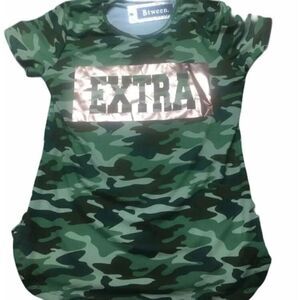 Green Camo 'Extra' Fitted T-Shirt - Juniors Medium - New